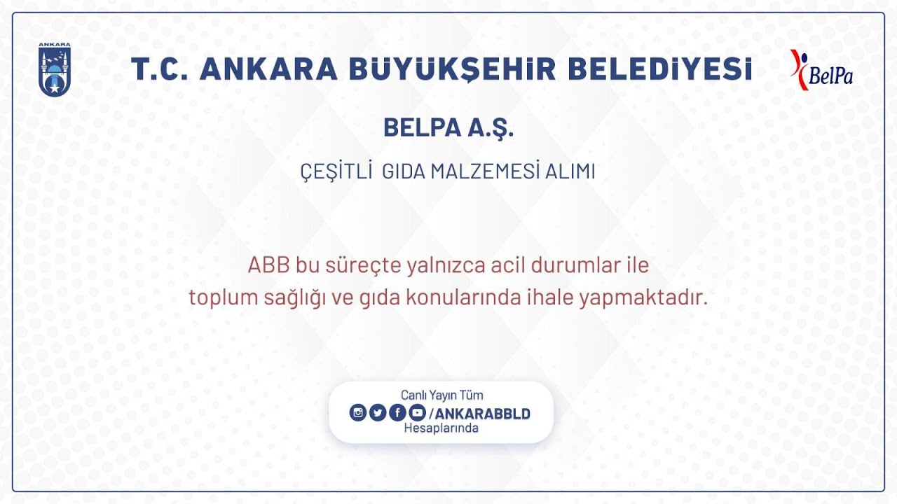 BELPA A.Ş. ÇEŞİTLİ GIDA MALZEMESİ ALIMI