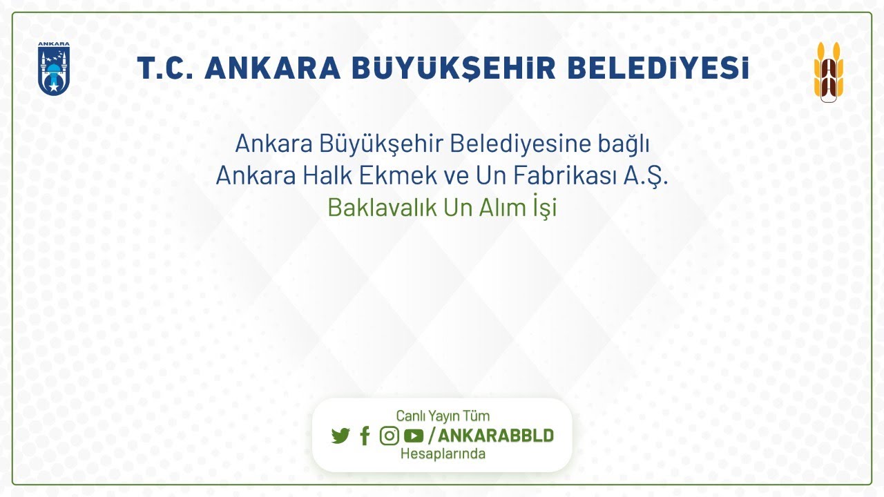 Ankara Halk Ekmek ve Un Fabrikası A.Ş. Baklavalık Un Alım İşi