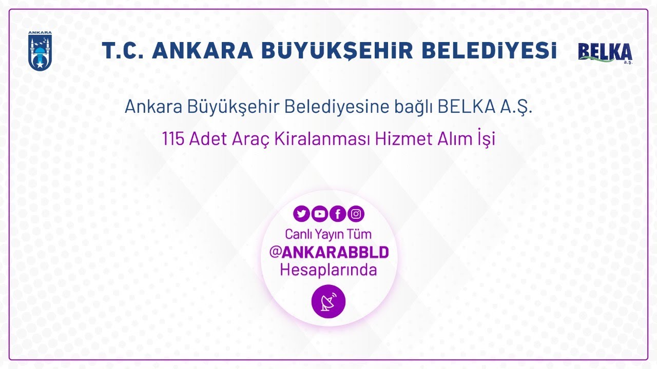 BELKA A.Ş. 115 Adet Araç Kiralanması Hizmet Alım İşi