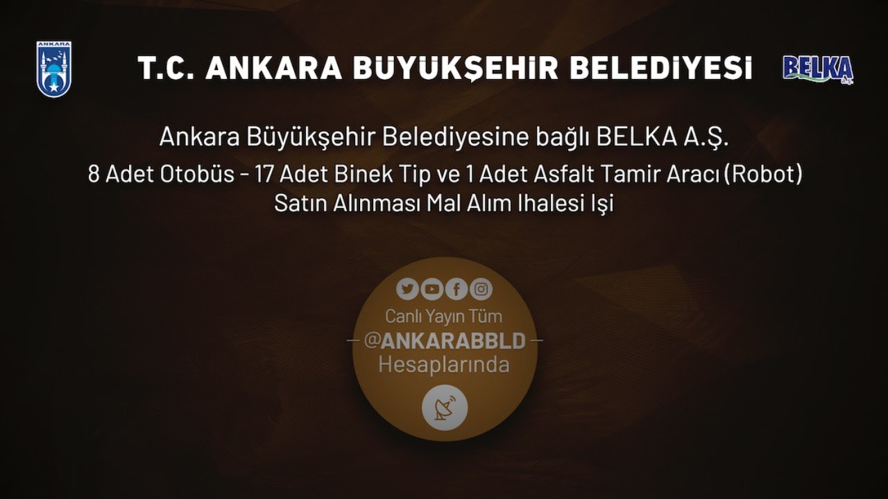 BELKA A.Ş. 8 Otobüs,17 Binek,1 Adet Asfalt Tamir Aracı Satın Alımı İşi