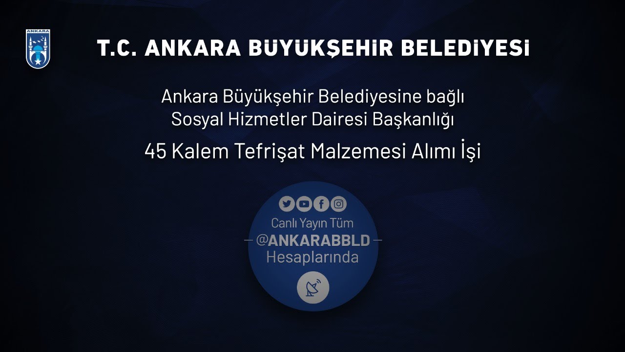 Sosyal Hizmetler Dairesi Başkanlığı 45 Kalem Tefrişat Malzemesi  Alımı İşi