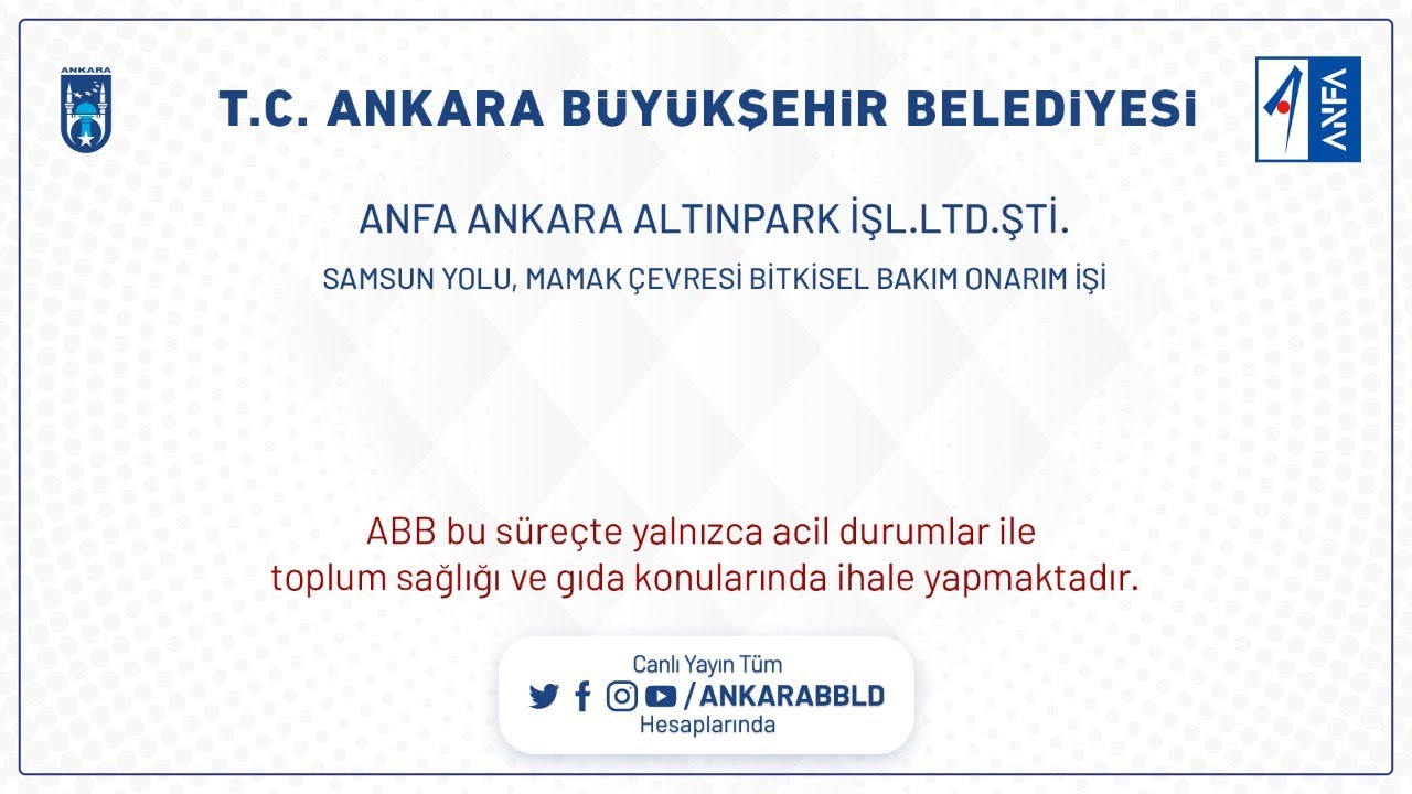 ANFA ANKARA ALTINPARK İŞL.LTD.ŞTİ. SAMSUN YOLU, MAMAK ÇEVRESİ BİTKİSEL BAKIM ONARIM İŞİ