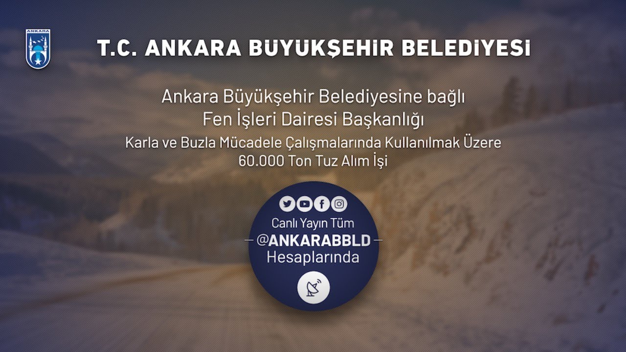 Fen İşleri Dairesi Başkanlığı Karla ve Buzla Mücadele İçin 60.000 Ton Tuz Alım İşi