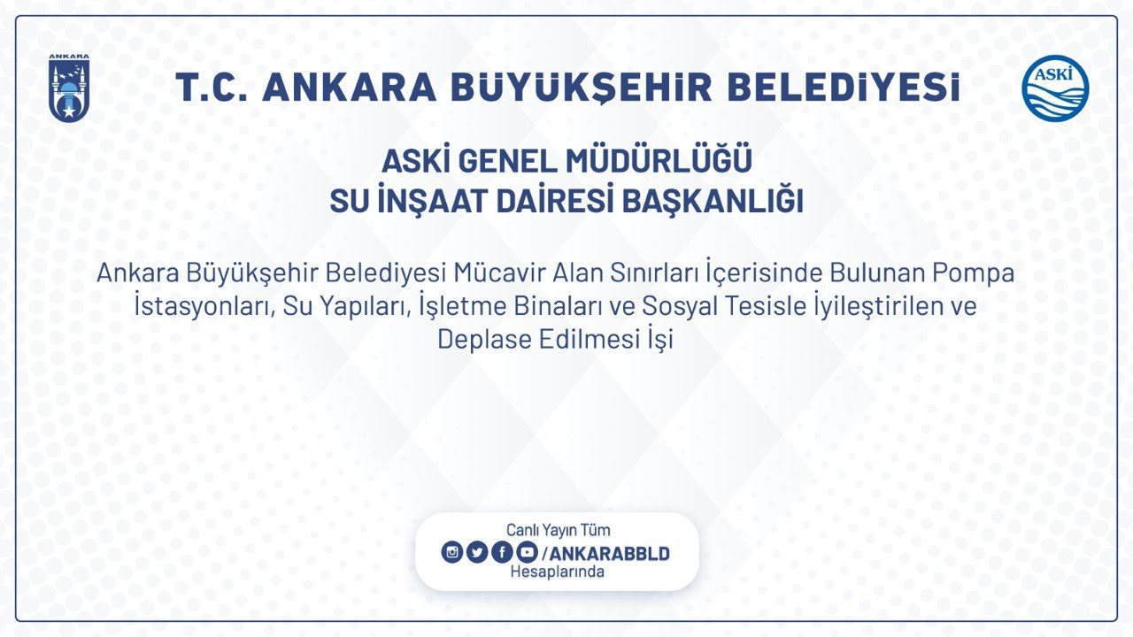 Ankara Su ve Kanalizasyon İdaresi Genel Müdürlüğü (ASKİ)  Pompa İstasyonları, Su Yapıları, İşletme B