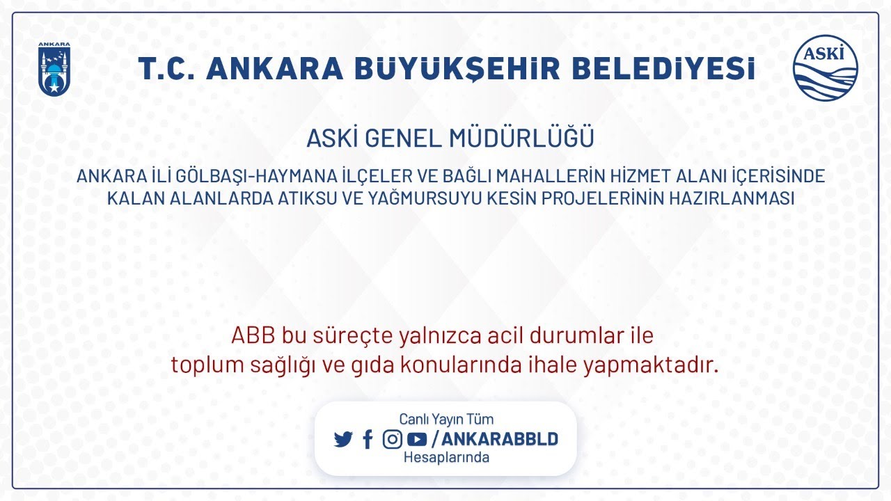 ASKİ ATIKSU VE YAĞMURSUYU KESİN PROJELERİNİN HAZIRLANMASI HİZMET ALIM İŞİ