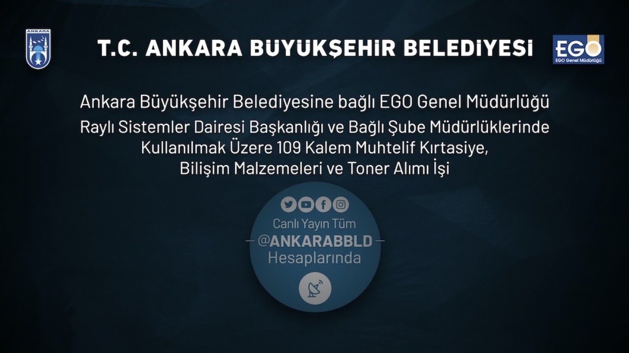 EGO Genel Müdürlüğü 109 Kalem Muhtelif Kırtasiye, Bilişim Malzemeleri ve Toner Alımı İşi