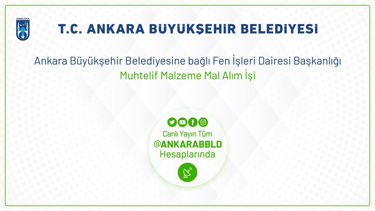 Fen İşleri Dairesi Başkanlığı Muhtelif Malzeme Mal Alım İşi