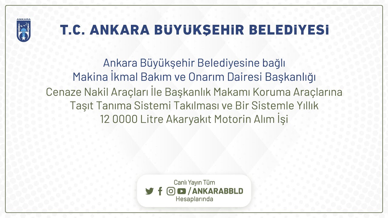 ARAÇLARA TAŞIT TANIMA SİSTEMİ TAKILMASI VE YILLIK 120000 LİTRE AKARYAKIT MOTORİN ALIM İŞİ