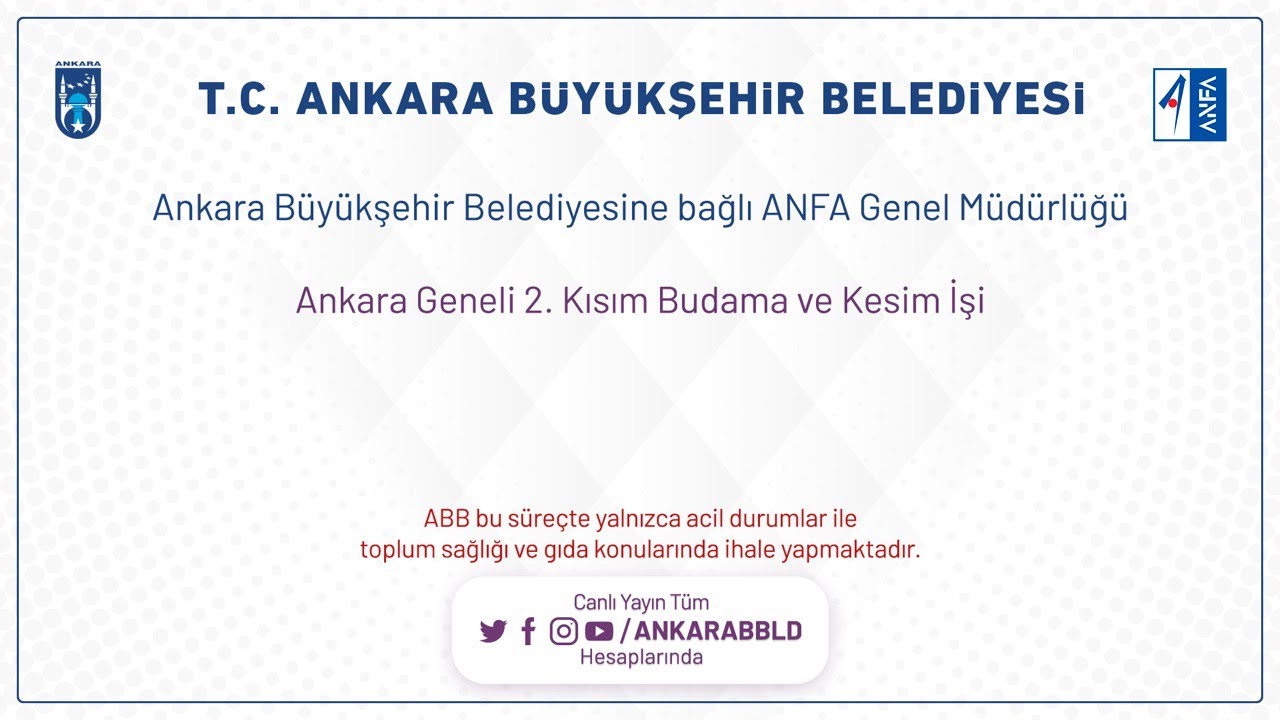 ANFA Genel Müdürlüğü Ankara Geneli 2.Kısım Budama ve Kesim İşi