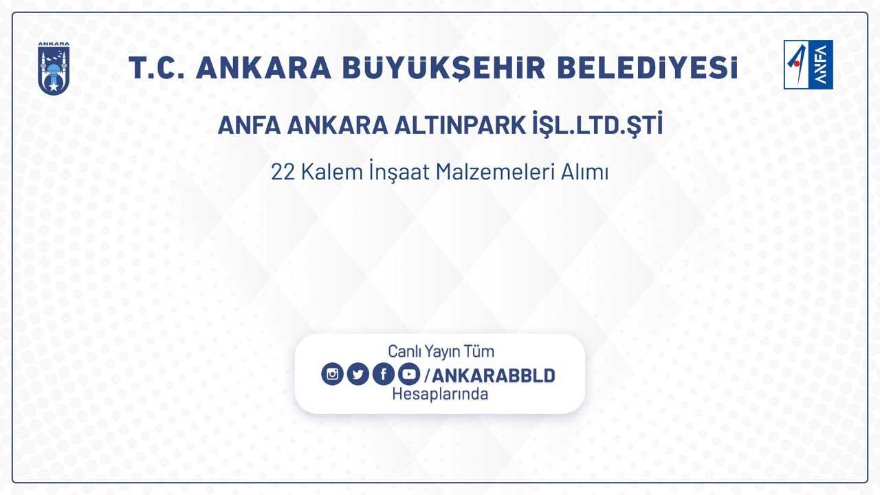 Anfa Ankara Altınpark İşletmeleri LTD. ŞTİ. 22 Kalem İnşaat Malzemeleri Alımı