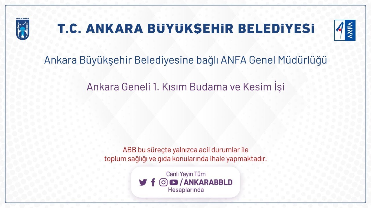 ANFA Genel Müdürlüğü Ankara Geneli 1.Kısım Budama ve Kesim İşi