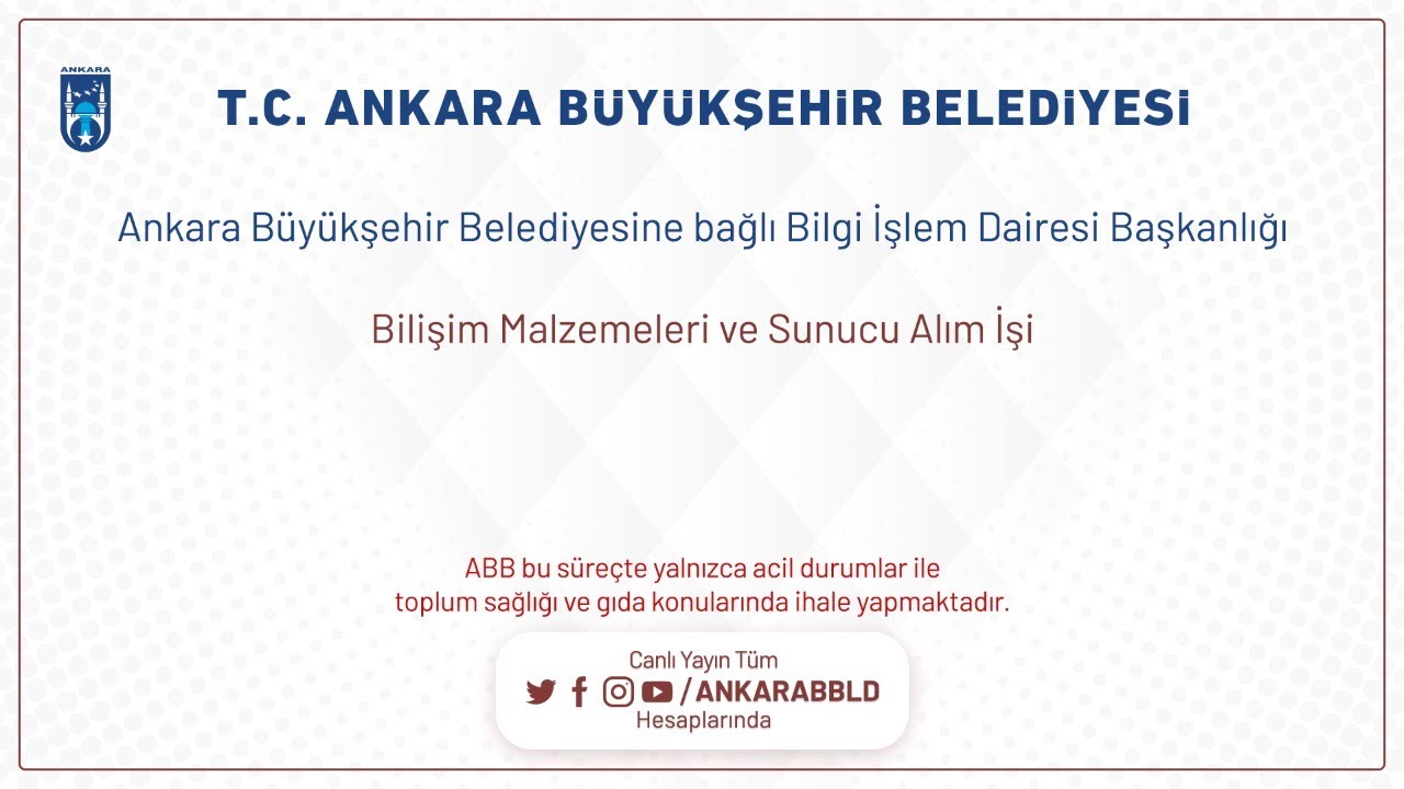 BİLGİ İŞLEM DAİRESİ BAŞKANLIĞI Bilişim Malzemeleri ve Sunucu Alım İşi