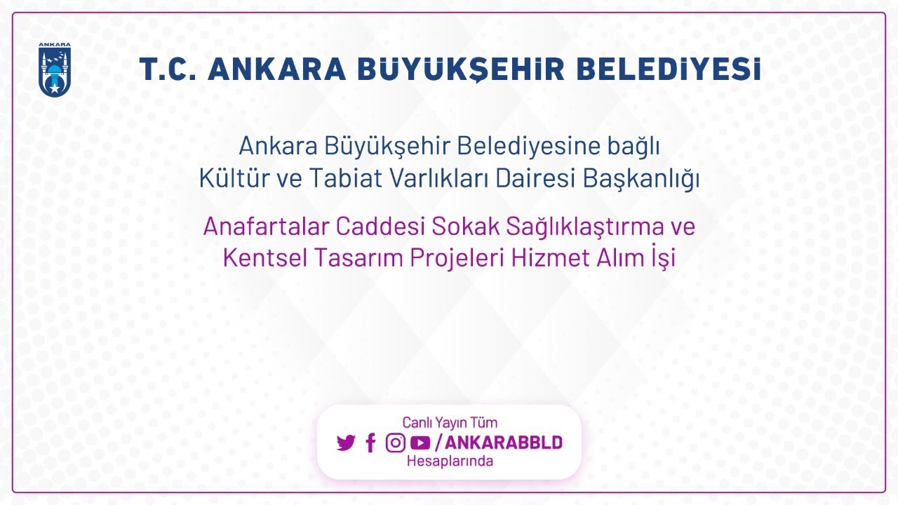 Anafartalar Caddesi Sokak Sokak Sağlıklaştırma ve Kentsel Tasarım Projeleri Hizmet Alım İşi