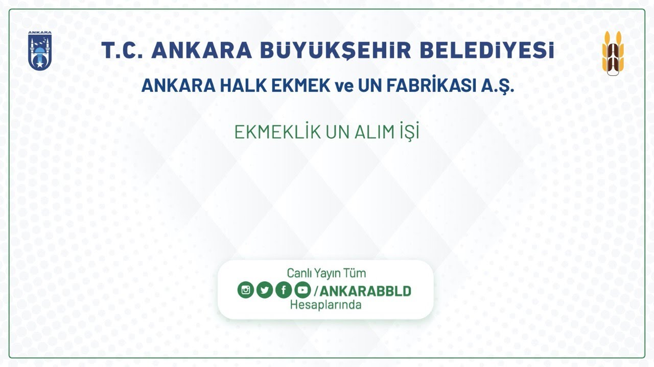 Ankara Halk Ekmek ve Un Fabrikası A.Ş.  Ekmeklik Un Alım İşi