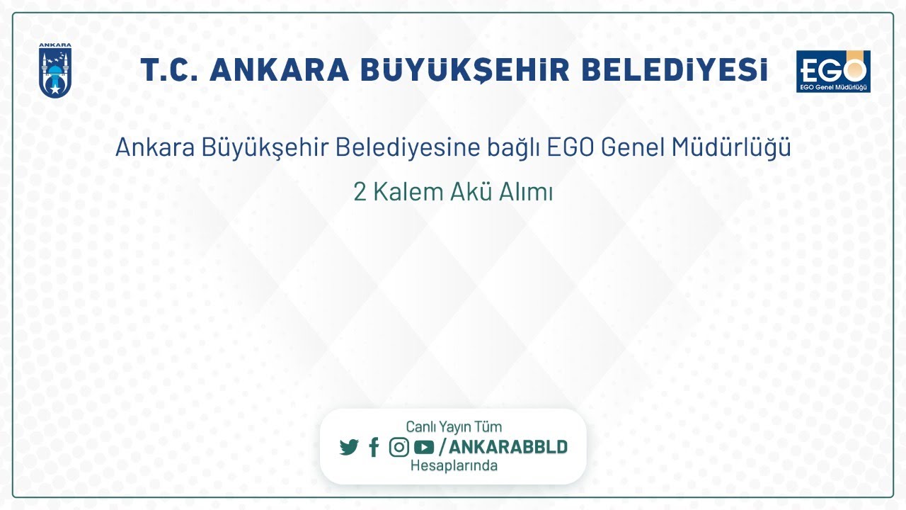 EGO GENEL MÜDÜRLÜĞÜ 2 Kalem Akü Alımı