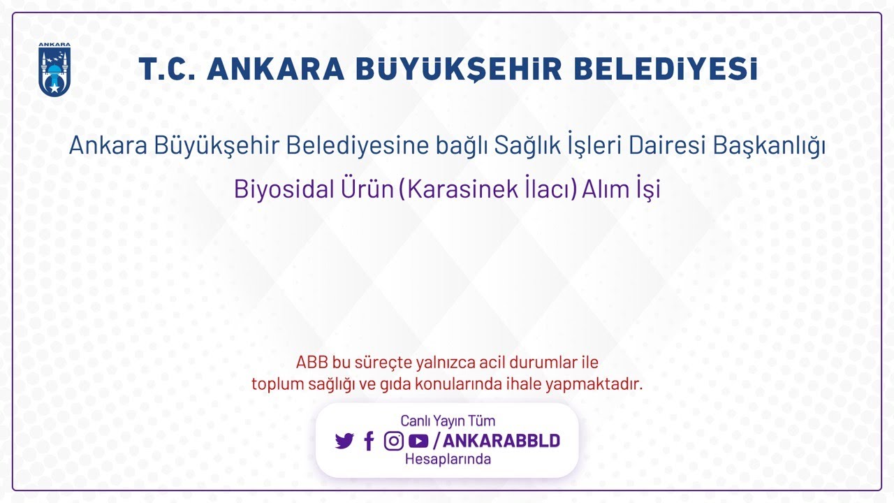 Sağlık İşleri Dairesi Başkanlığı  Biyosidal Ürün (Karasinek İlacı) Alım İşi