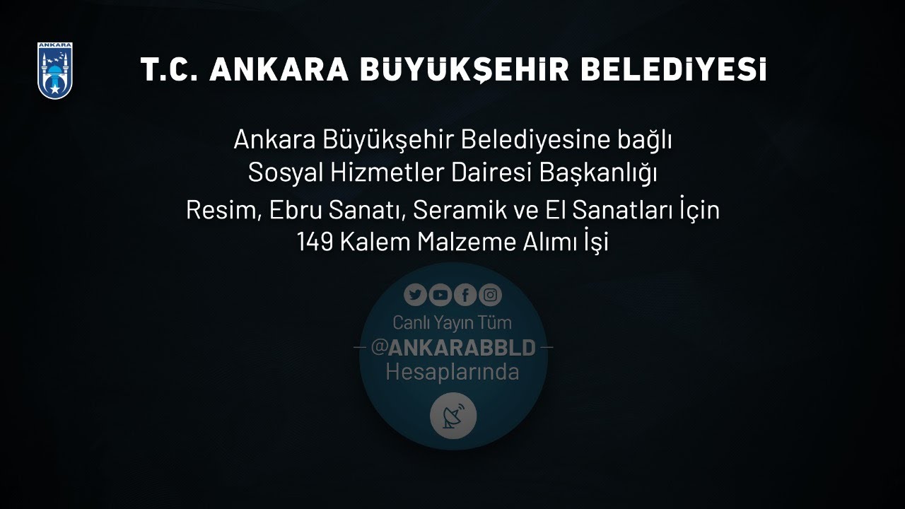 Sosyal Hizmetler Dairesi Başkanlığı Resim, Ebru Sanatı, Seramik ve El Sanatları İçin 149 Kalem Malze