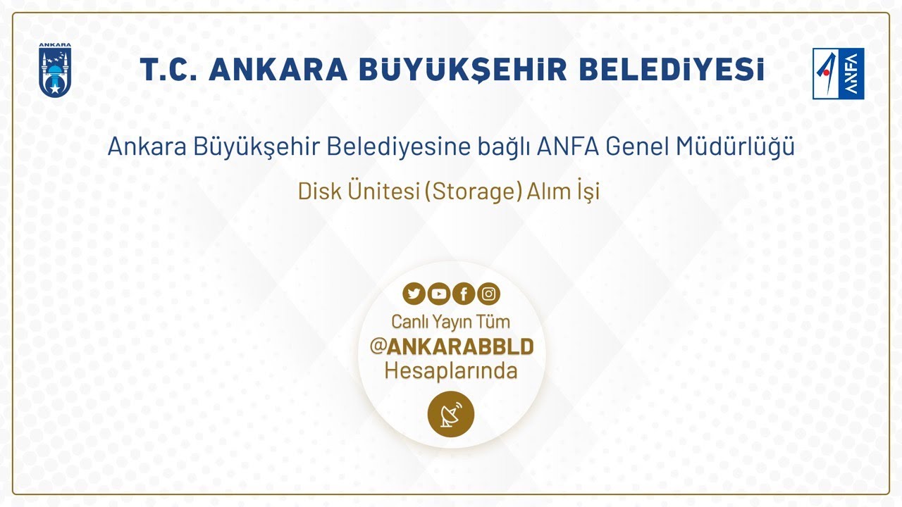 ANFA Genel Müdürlüğü Disk Ünitesi Alım İşi