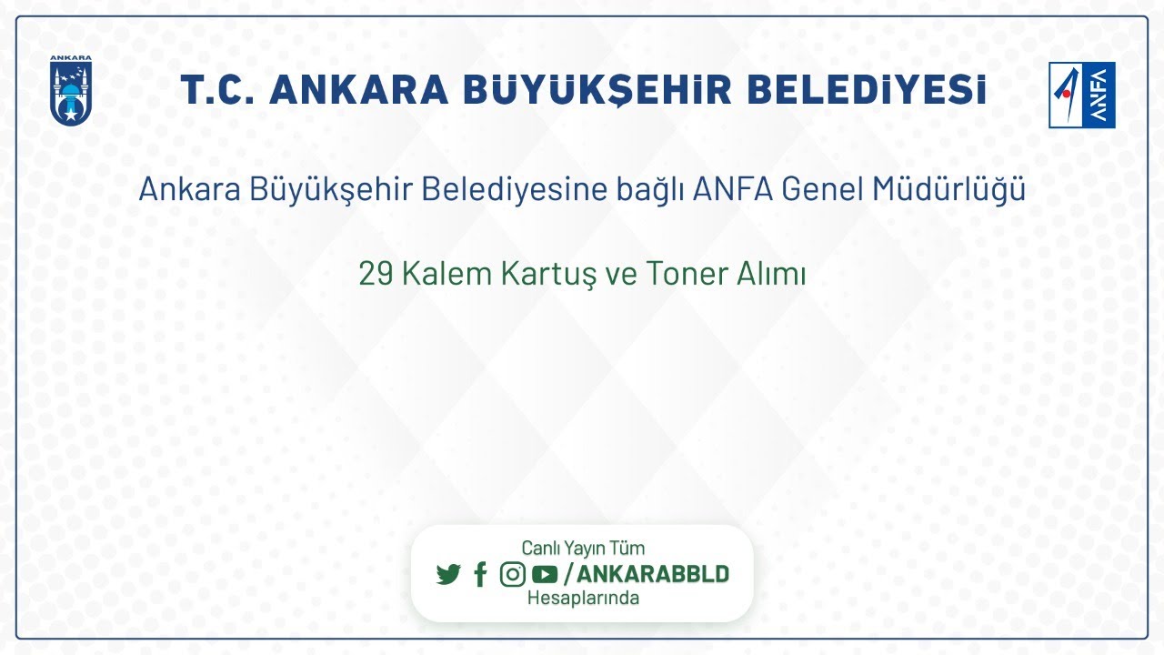 ANFA GENEL MÜDÜRLÜĞÜ 29 Kalem Kartuş ve Toner Alımı