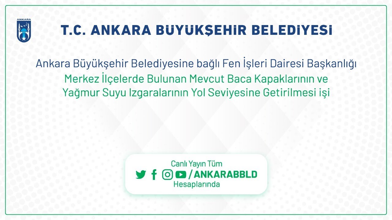 ABB FEN İŞLERİ-Mevcut Baca Kapaklarının ve Yağmur Suyu Izgaralarının Yol Seviyesine Getirilmesi İşi