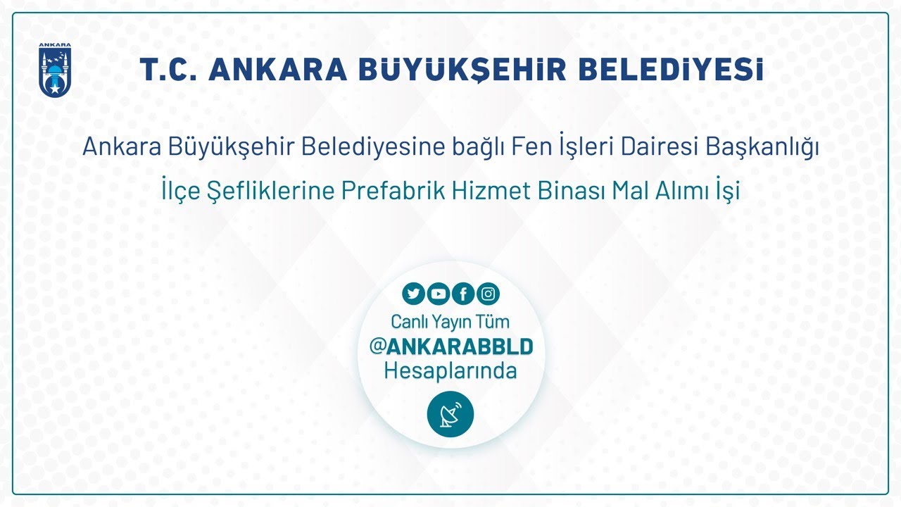 Fen İşleri Dairesi Başkanlığı İlçe Şefliklerine Prefabrik Hizmet Binası Mal Alım İşi