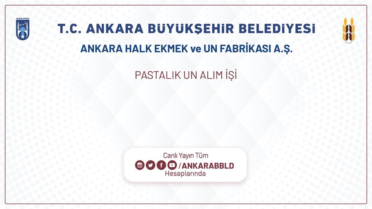 Ankara Halk Ekmek ve Un Fabrikası A.Ş.  Pastalık Un Alım İşi