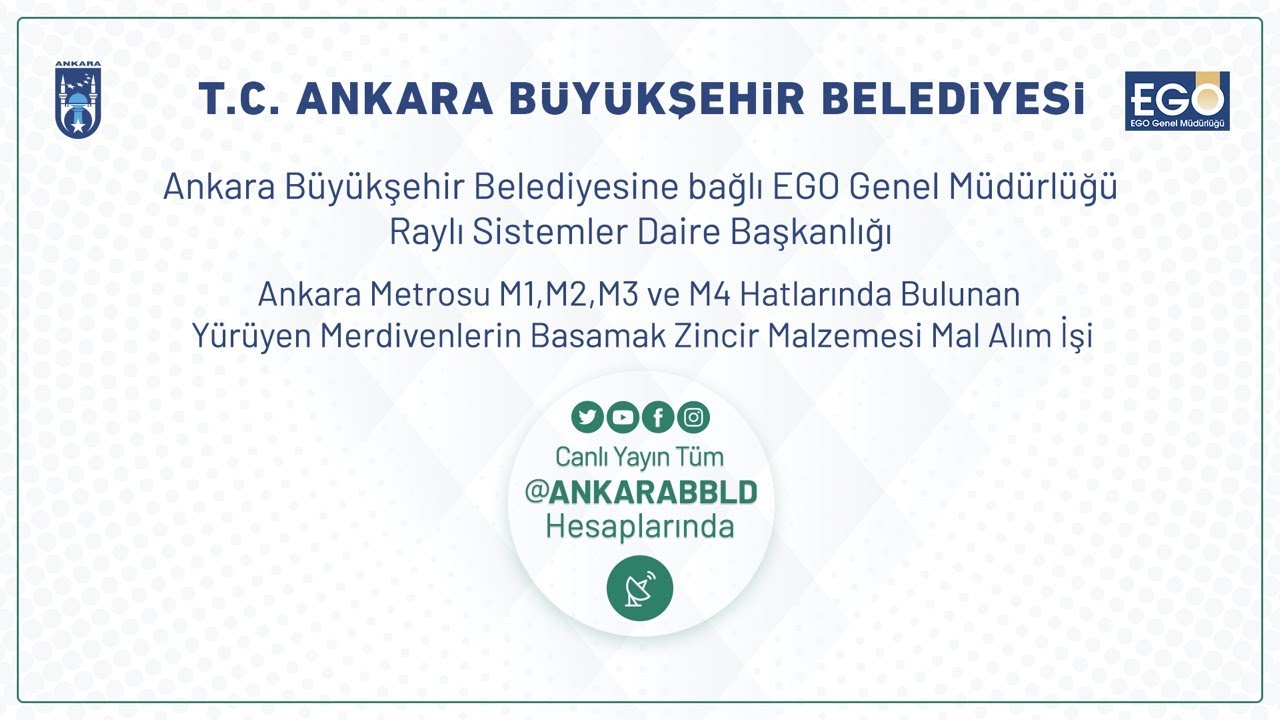 EGO GENEL MÜDÜRLÜĞÜ   Ankara Metrosu M1,M2,M3 ve M4 Hatlarında Yürüyen Merdivenlerin Basamak Zincir