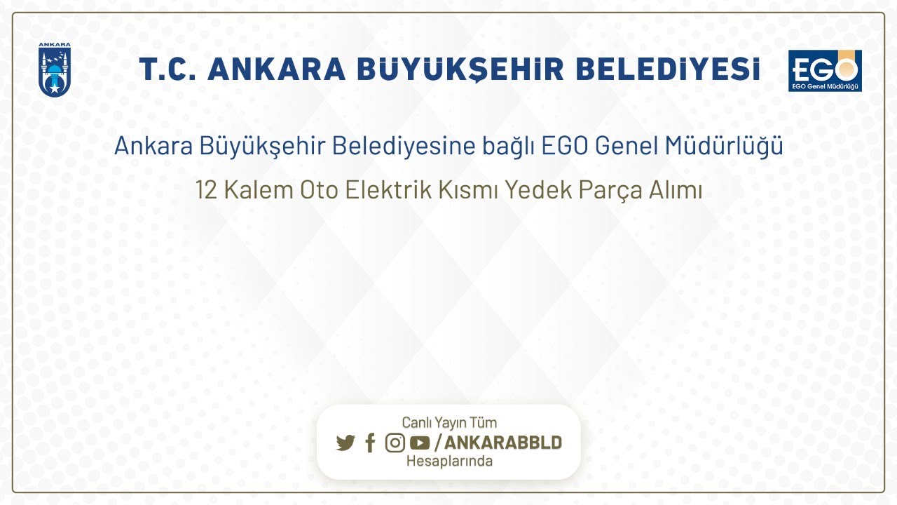 EGO GENEL MÜDÜRLÜĞÜ 12 Kalem Elektrik Kısmı Yedek Parça Alımı