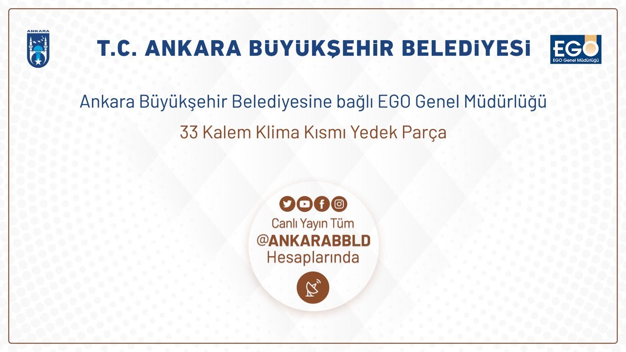 EGO Genel Müdürlüğü 33 Kalem Klima Kısmı Yedek Parça