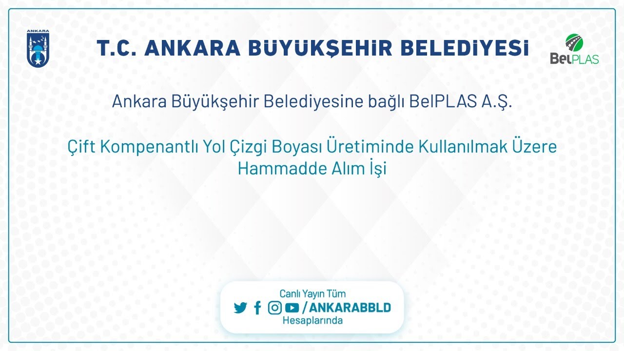 BelPlas A.Ş. Çift Kompenantlı Yol Çizgi Boyası Üretiminde Kullanılmak Üzere Hammadde Alım İşi