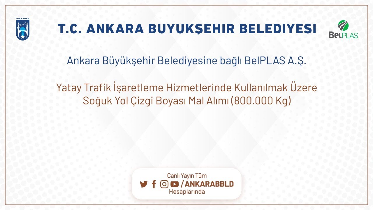 BELPLAS YATAY TRAFİK İŞARETLEME HİZMETLERİNDE KULLANILMAK ÜZERE SOĞUK YOL ÇİZGİ BOYASI MAL ALIMI