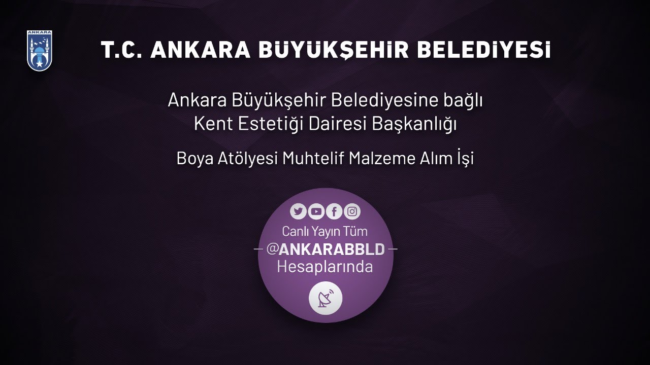 Kent Estetiği Dairesi Başkanlığı Boya  Atölyesi Muhtelif Malzeme  Alımı İşi