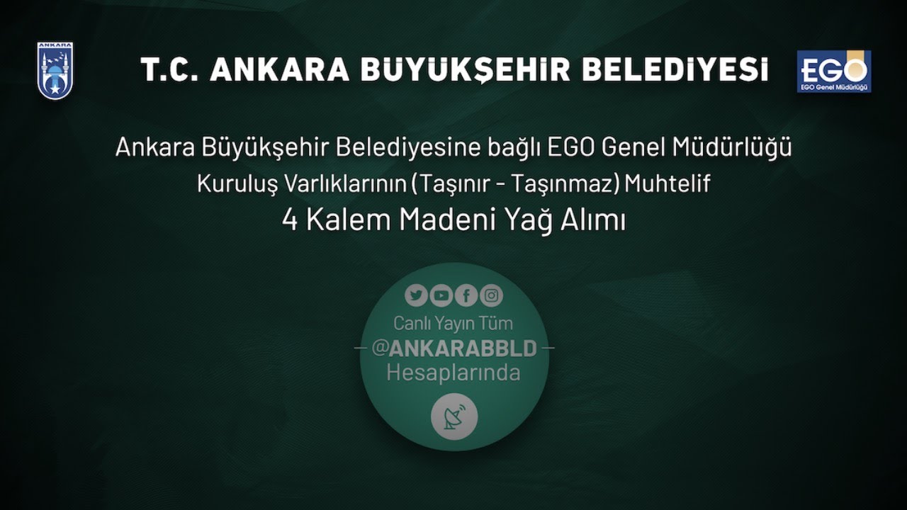 EGO Genel Müdürlüğü 4 Kalem  Madeni Yağ Alımı