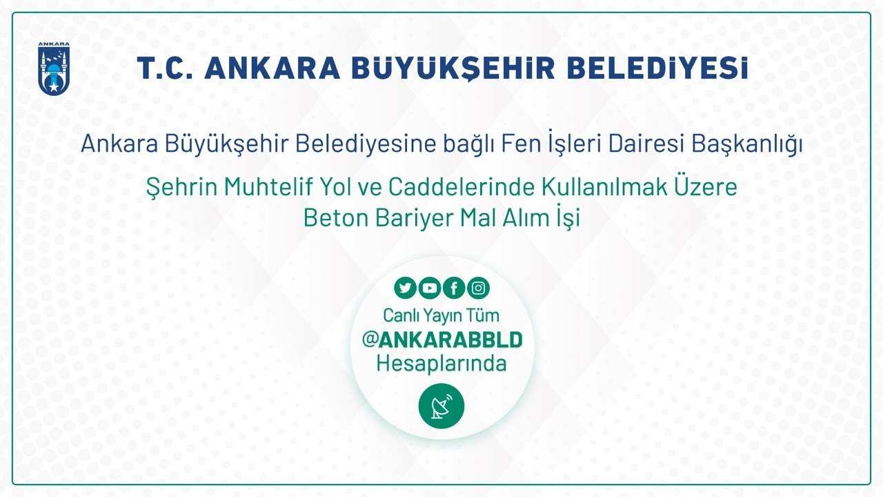 Fen İşleri Dairesi Şehrin Muhtelif Yol ve Caddelerinde Kullanılmak Üzere Beton Bariyer Mal Alım İşi