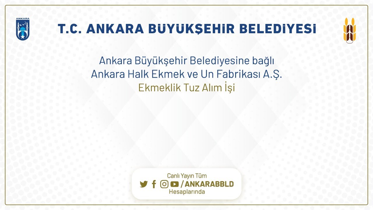 Ankara Halk Ekmek ve Un Fabrikası A.Ş. Ekmeklik Tuz Alım İşi