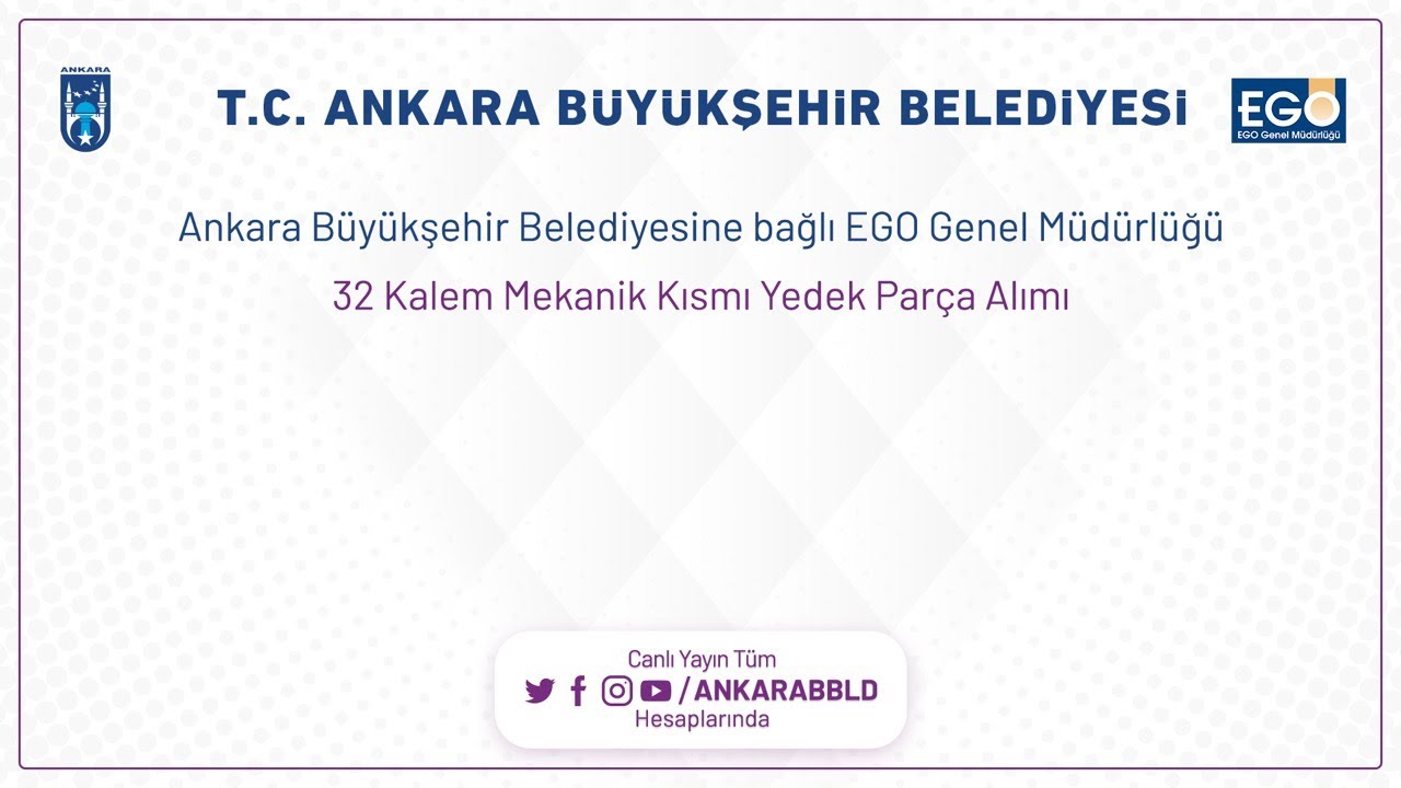 EGO Genel Müdürlüğü 32 Kalem Mekanik Kısmı Yedek Parça Alımı