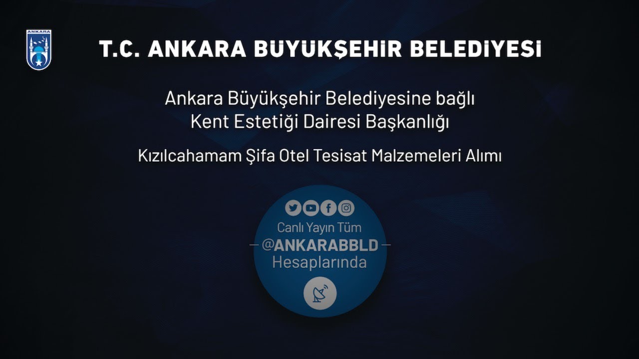 Kent Estetiği Dairesi Başkanlığı Kızılcahamam Şifa Otel Tesisat Malzemeleri Alımı