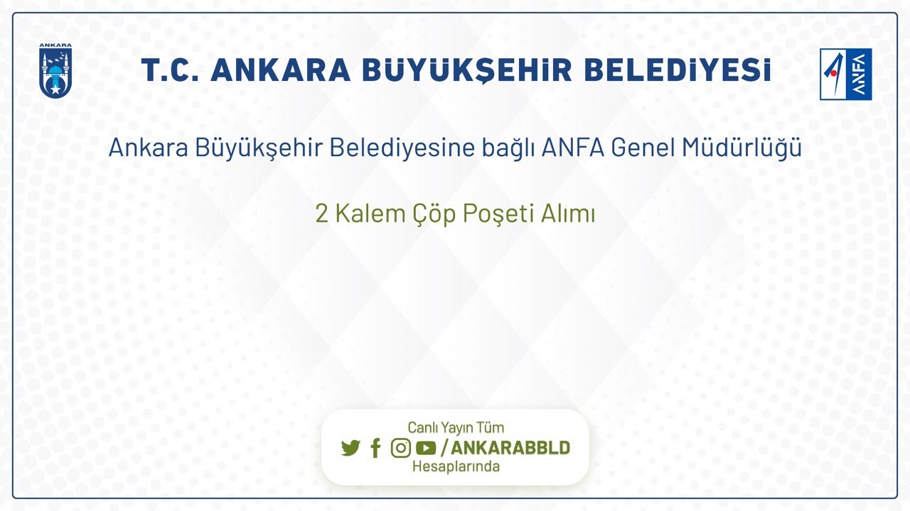Anfa Genel Müdürlüğü 2 Kalem Çöp Poşeti Alımı