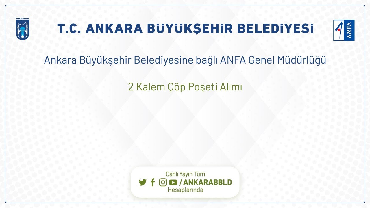 Anfa Genel Müdürlüğü 2 Kalem Çöp Poşeti Alımı