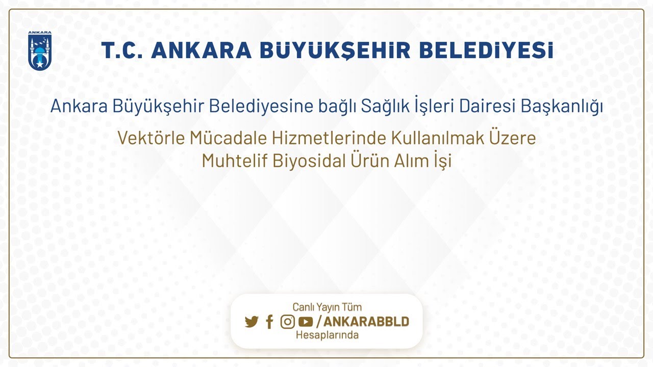 Sağlık İşleri Dairesi Vektörle Mücadelede Kullanılmak Üzere Muhtelif Biyosidal Ürün Alım İşi