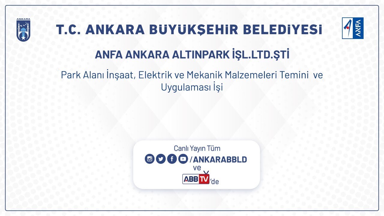 ANFA GENEL MÜDÜRLÜĞÜ PARK ALANI İNŞAAT, ELEKTRİK VE MEKANİK MALZEMELERİ TEMİNİ  VE UYGULAMASI İŞİ