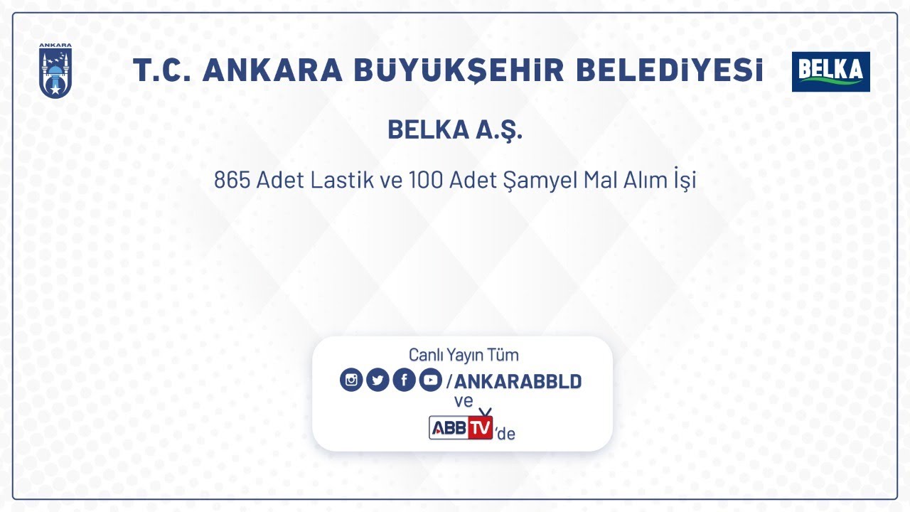 BELKA A.Ş. 865 Adet Lastik ve 100 Adet Şamyel Mal Alım İşi