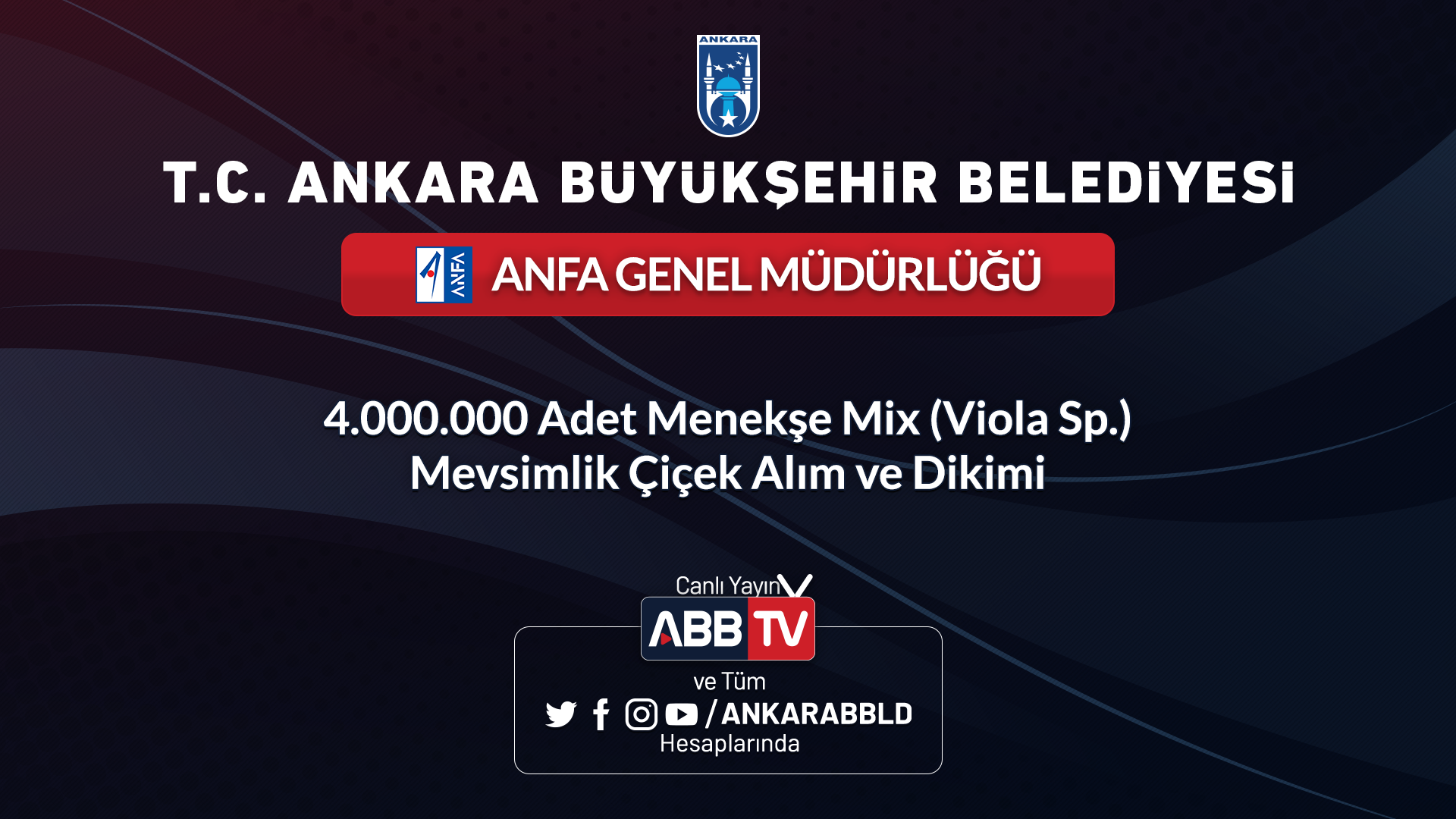 ANFA GENEL MÜDÜRLÜĞÜ 4 Milyon Adet Menekşe Mix(Viola Sp.) Mevsimlik Çiçek Alımı ve Dİkimi