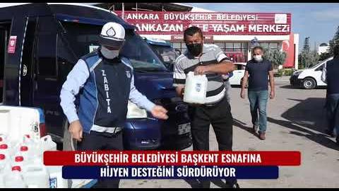 BÜYÜKŞEHİR BELEDİYESİ BAŞKENT ESNAFINA HİJYEN DESTEĞİNİ SÜRDÜRÜYOR