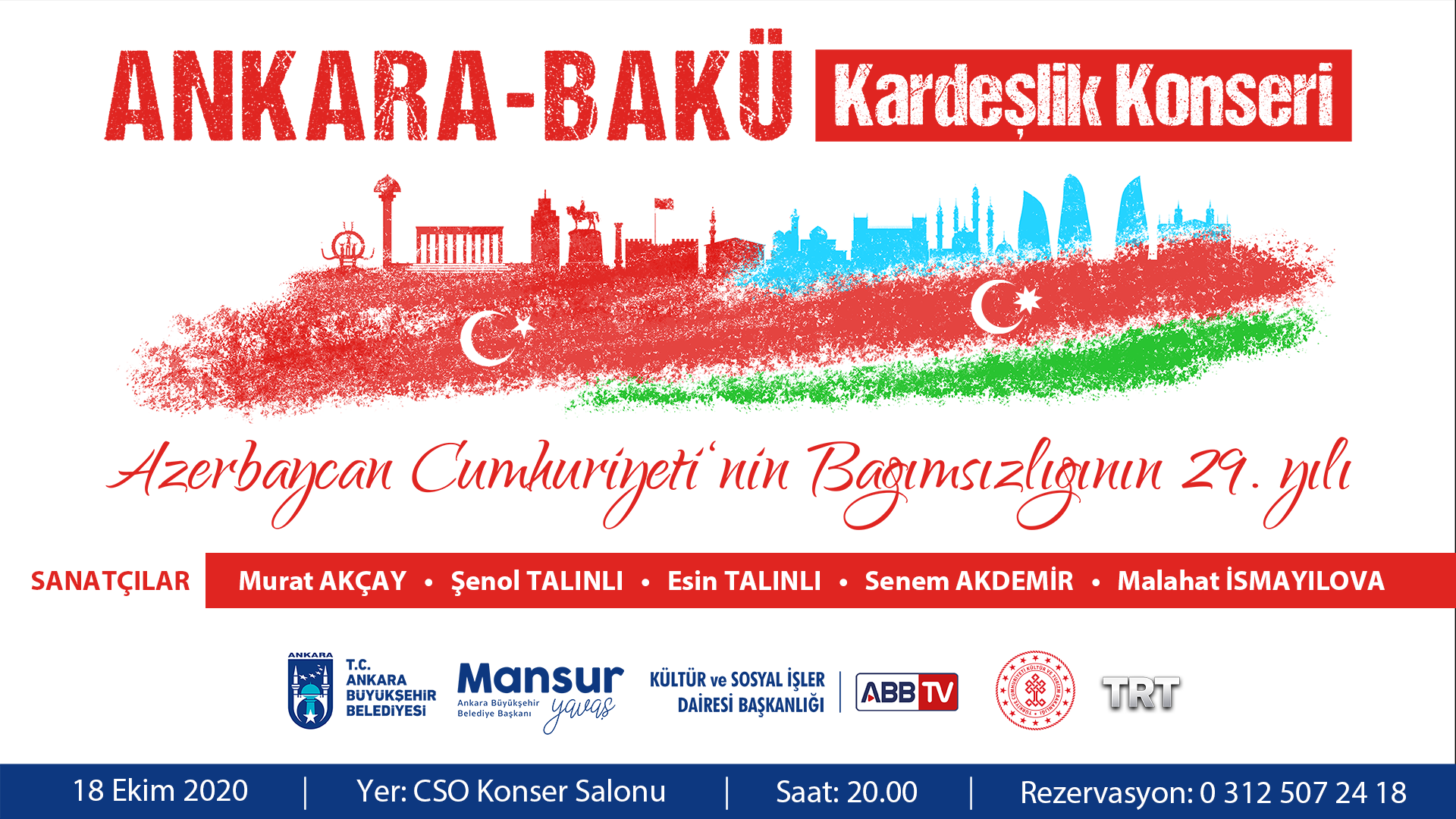 Ankara-Bakü Kardeşlik Konseri Azerbaycan Cumhuriyeti'nin Bağımsızlığının 29. Yılı