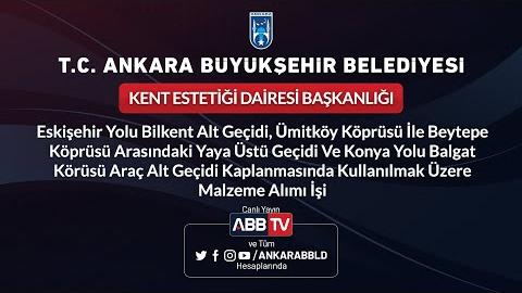 KENT ESTETİĞİ DAİRESİ BAŞKANLIĞI - Araç Alt Geçidi Kaplamasında Kullanılmak Üzere Malzeme Alımı İşi