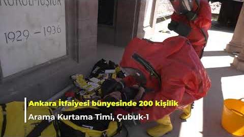 Ankara İtfaiyesi kaza ve doğal afetlere karşı hızlı müdahale etmek için eğitimlerini sürdürüyor.
