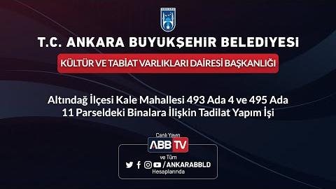 KÜLTÜR VE TABİAT VARLIKLARI DAİRESİ BAŞKANLIĞI Altındağ İlçesi Kale Mahallesi 493 Ada 4 ve 495 Ada 11 Parseldeki Binalara İlişkin Tadilat Yapım İşi