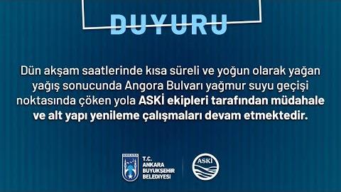 ASKİ - Angora Bulvarı Yağmur Suyu Geçiş Noktaları, Müdahale ve Alt Yapı Yenileme Çalışmaları