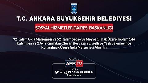 SOSYAL HİZMETLER DAİRESİ BAŞKANLIĞI-92 Kalem Gıda Malzemesi ve 52 Kalem Sebze ve Meyve Olmak Üzere Toplam 144 Kalemden ve 2 Ayrı Kısımdan Oluşan Beypazarı Engelli ve Yaşlı Bakımevinde Kullanılmak Üzere Gıda Malzemesi Alımı İşi